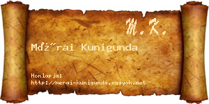Mérai Kunigunda névjegykártya